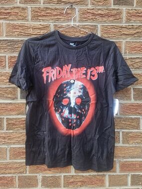 Friday the 13th Jason Voorhees Mask Graphic T-Shirt Black XS NWT